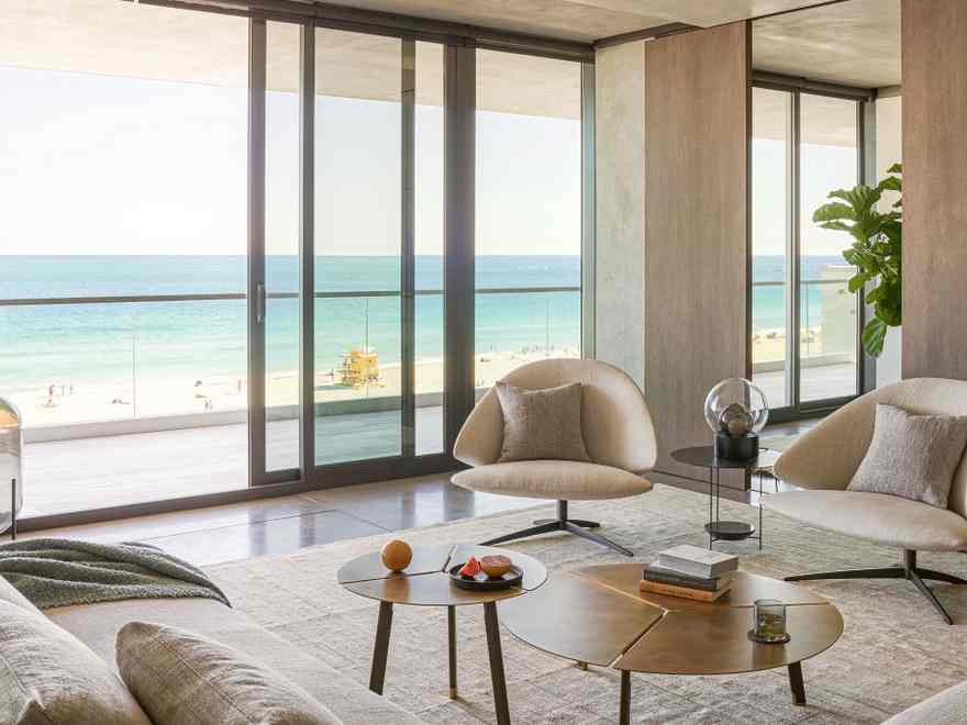 This Miami beachside apartment’s calm and atmospheric interior is only eclipsed by the view