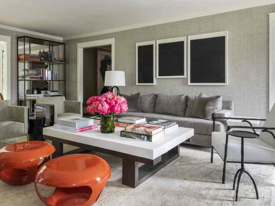 Parisian furniture and modern art fill this unique Greenwich home
